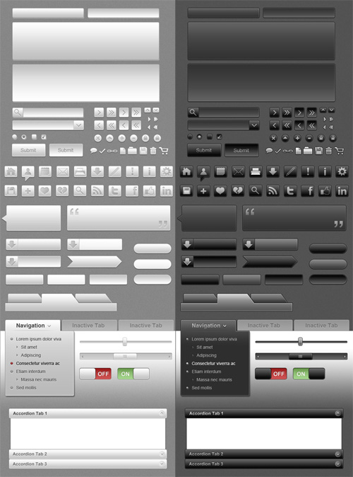 Dark and Grey UI Elements