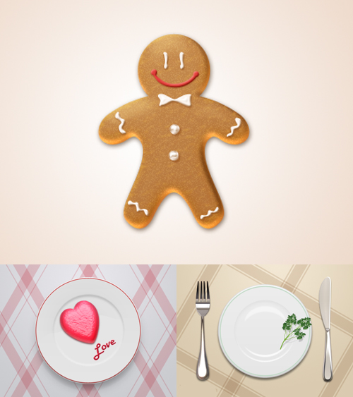 Cookie Man psd and heart on plate