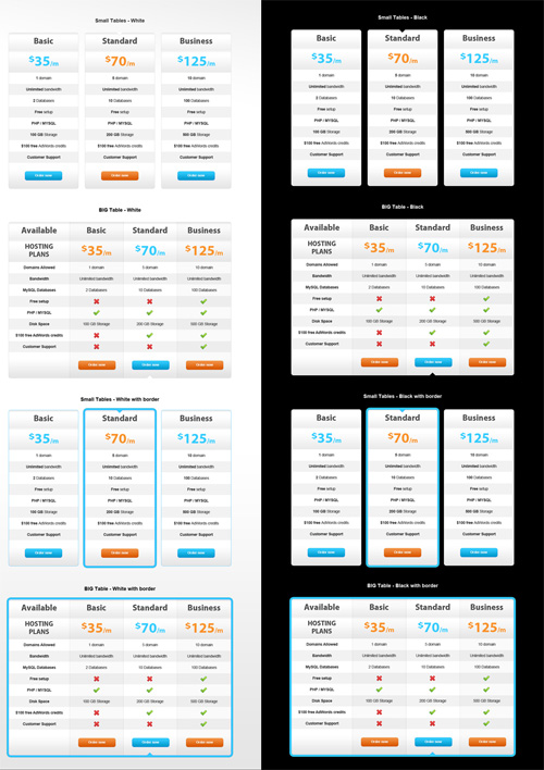 Pro Price List in 6 Colors