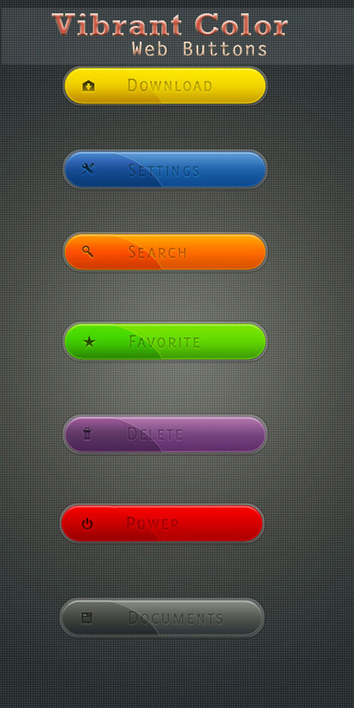 Vibrant Color Web Buttons