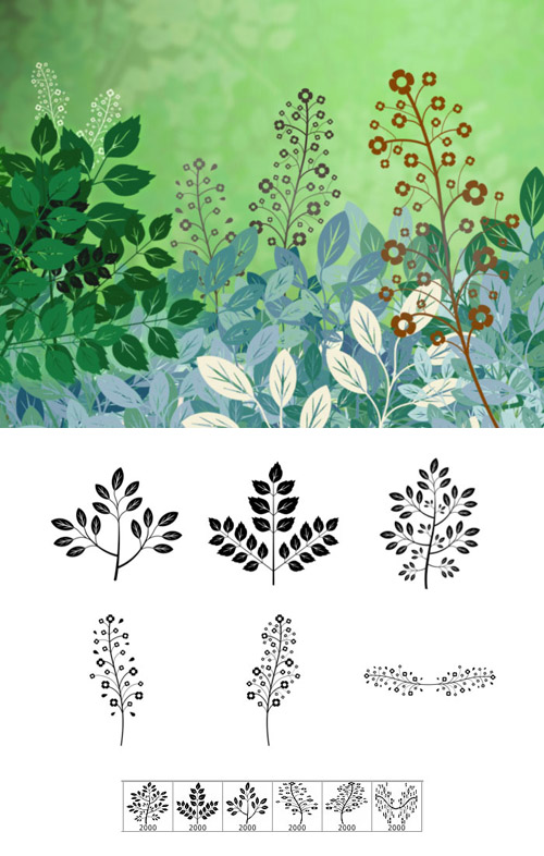 Forest Flora Brushes Set