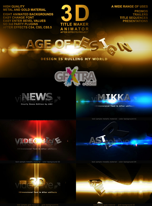 3D Title Maker Animator - Project for After Effects (VideoHive)