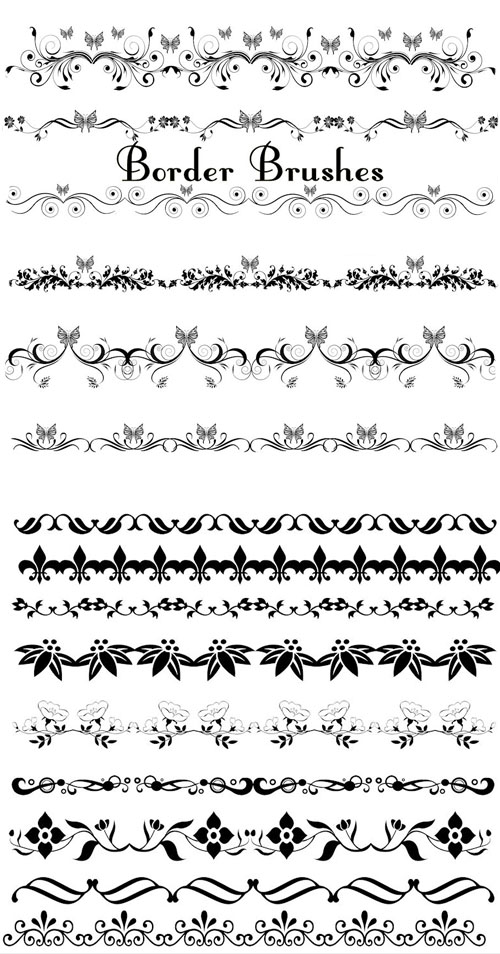 Elegant Border Brushes Set