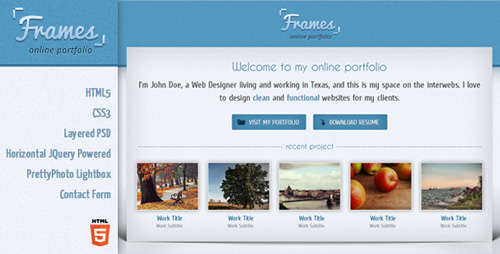 ThemeForest - Frames Horizontal Singple Page Template - Rip