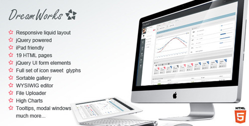 ThemeForest - Dream Works Responsive Admin Template - Rip