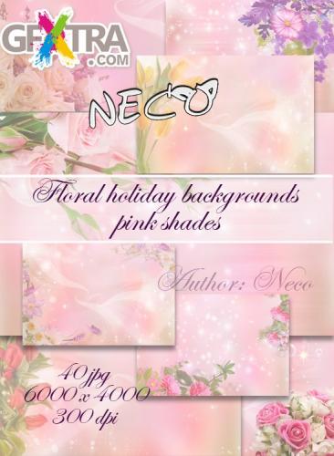 Floral holiday backgrounds pink shades 