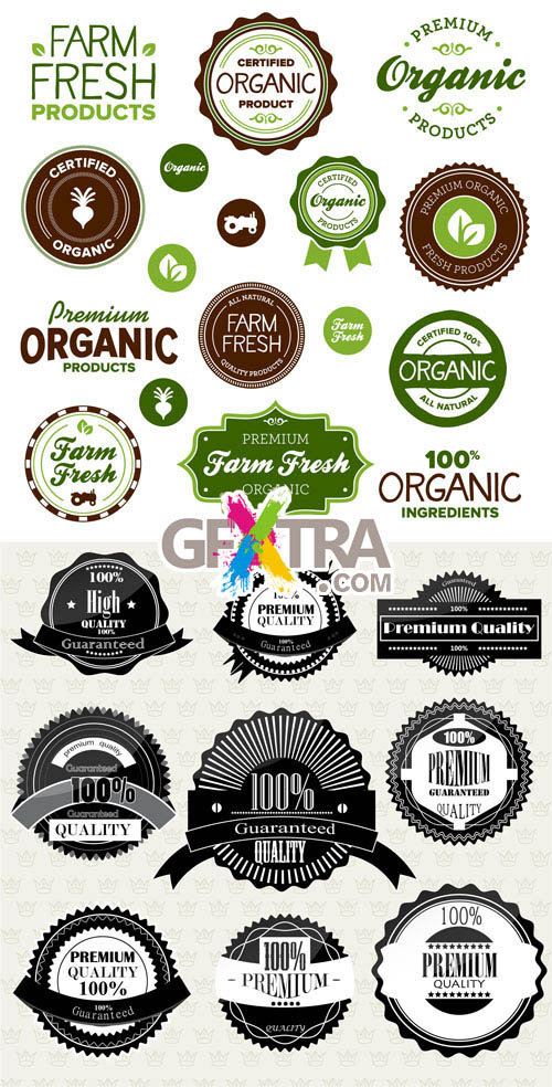 Vintage and Organic Vector Labels #5