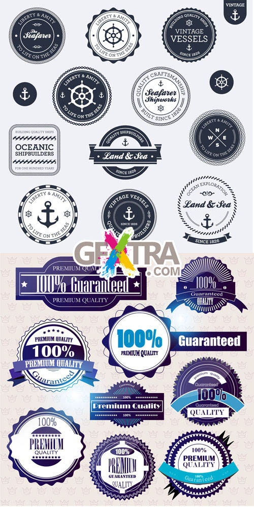 Vintage Labels Vector Set #6