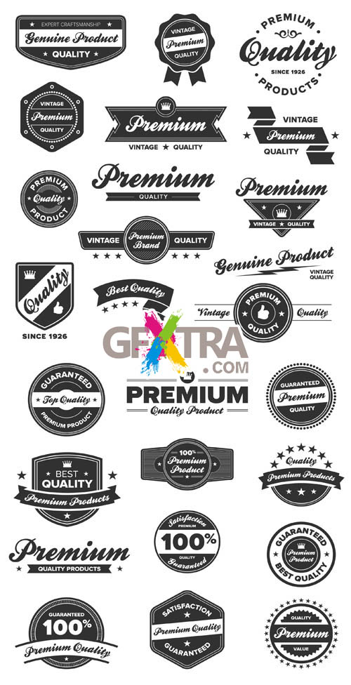 Vintage Labels Vector Set #9