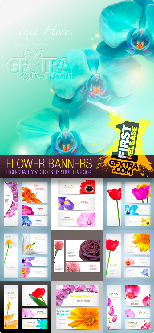 Flower Banners 10xEPS