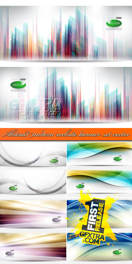 Abstract modern website banner set vector