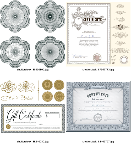 Amazing SS - Certificate Templates and Guilloche Elements, 15xEPS