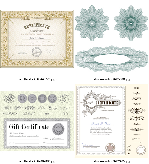 Amazing SS - Certificate Templates and Guilloche Elements, 15xEPS