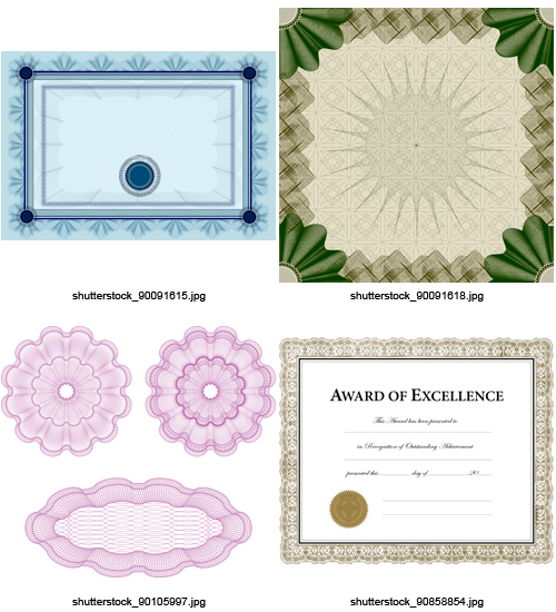 Amazing SS - Certificate Templates and Guilloche Elements, 15xEPS