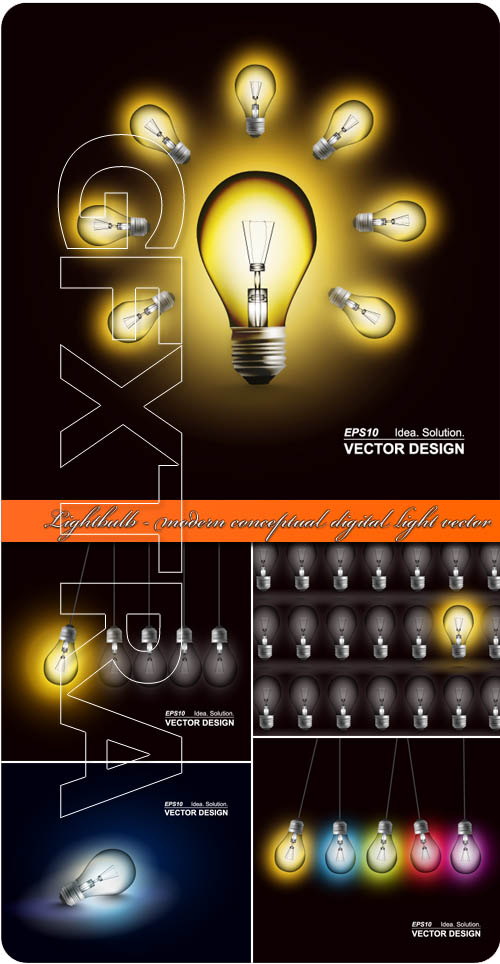 Lightbulb - modern conceptual digital light vector