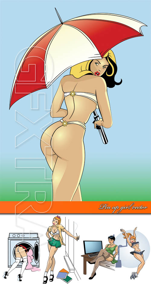 Pin up girl vector