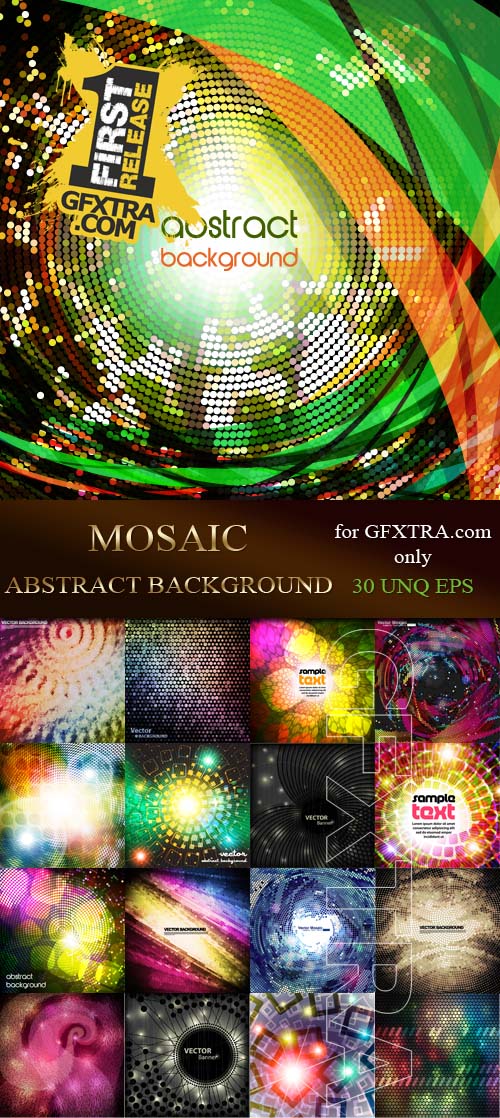 Mosaic abstract background 30xEPS