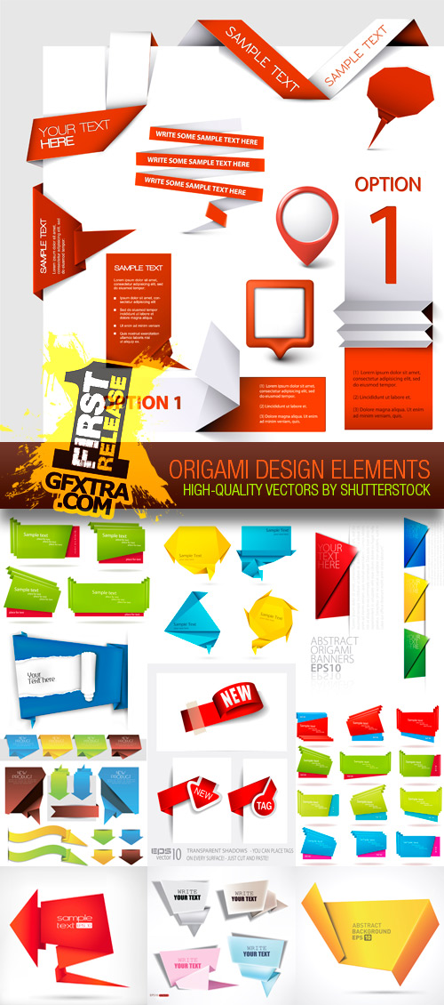 Amazing SS - Origami Design Elements, 25xEPS