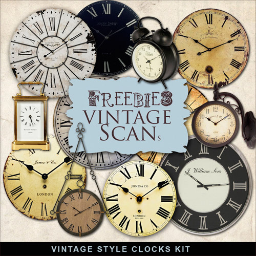 Scrap-Kit - Vintage Style Clocks