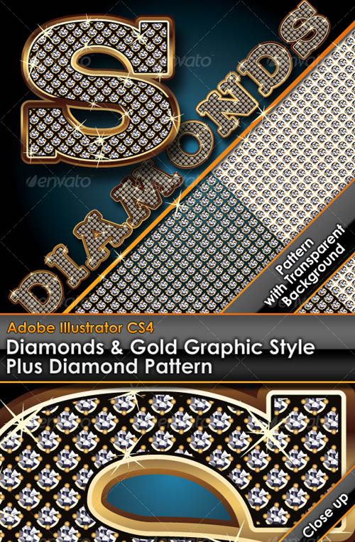 GraphicRiver - Diamonds & Gold Graphic Style Plus Diamond Pattern