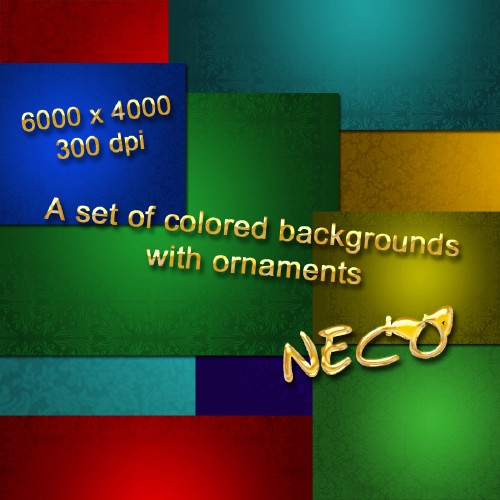 A set of colored backgrounds with ornaments