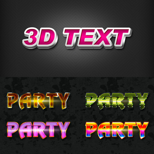 3D Text and Party Text Style