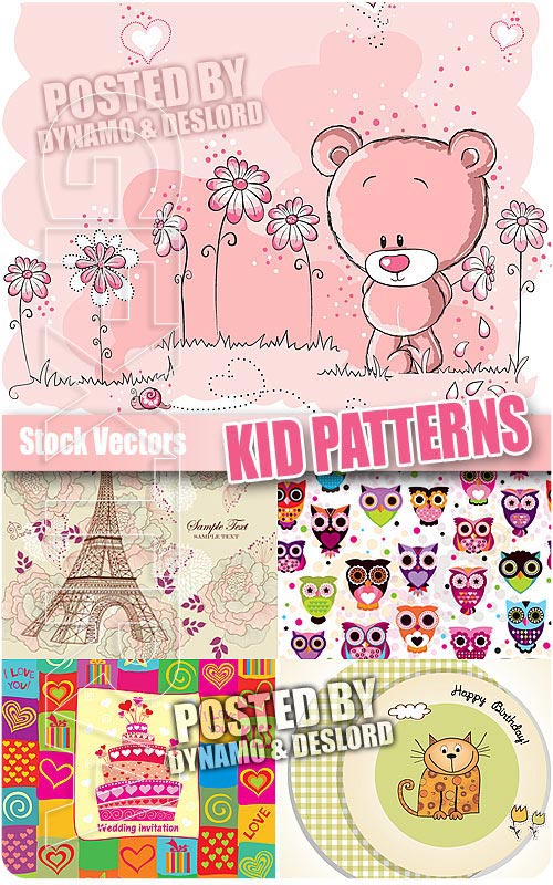 Kid patterns #3 - Stock Vectors