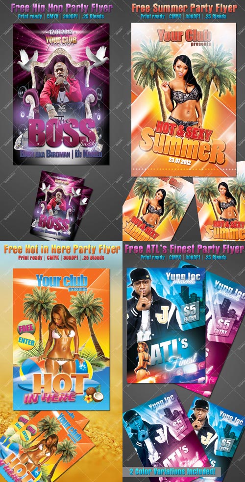 Hot Summer Party Flyers Templates Pack