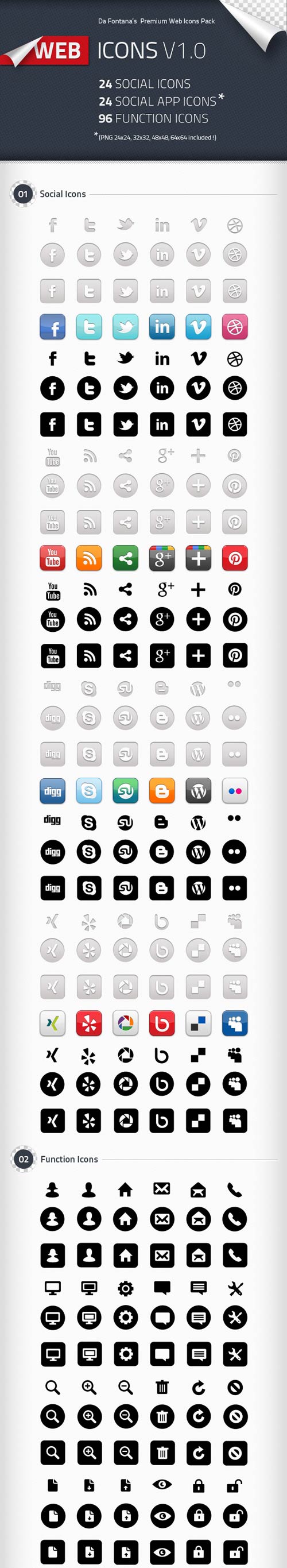 Da Fontana Premium Social App Icons Pack V.1