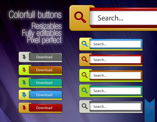 Colorful web button pack