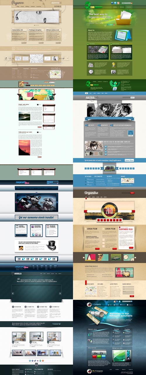 Web Templates Psd Pack 6 For Photoshop