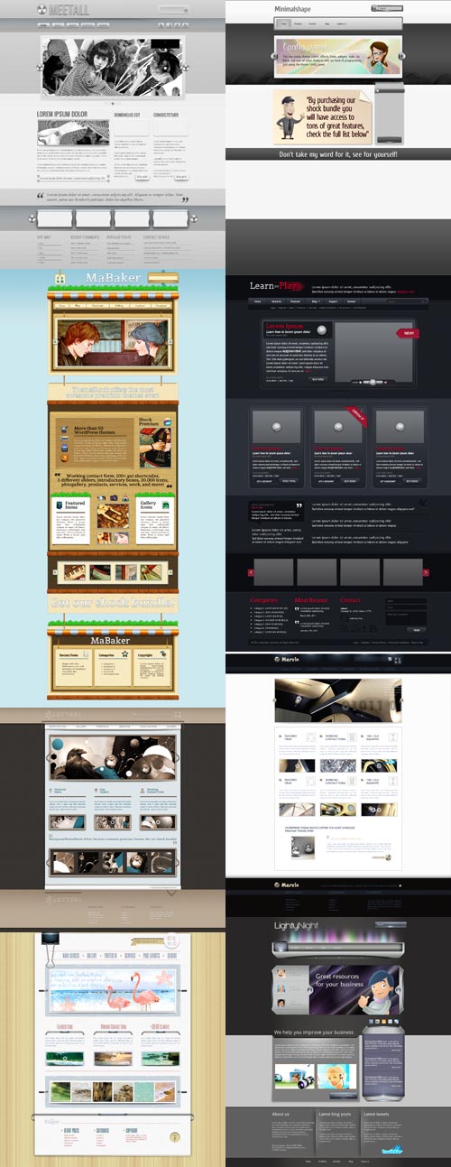 Web Templates Psd Pack 7 For Photoshop