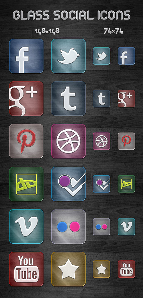 Glass Social Icons