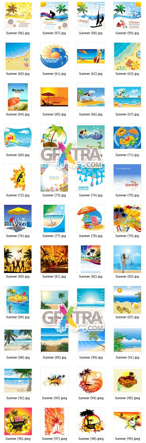 Summer Tropical Vacation Vectors 100xEPS