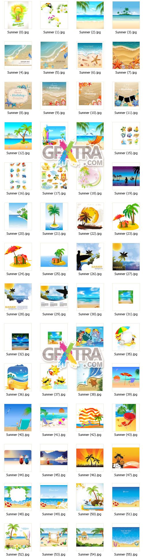 Summer Tropical Vacation Vectors 100xEPS