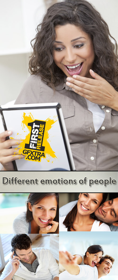 Stock Photo: Different positive emotions of people