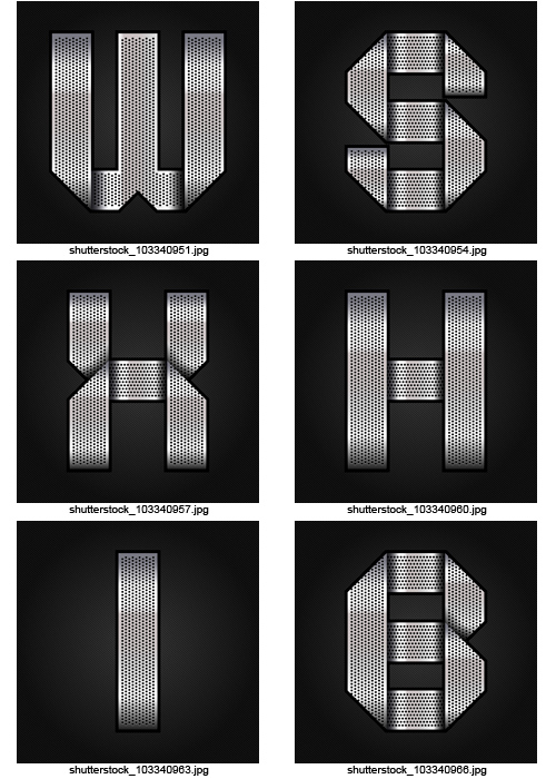 Amazing SS - Metallic Chromium Alphabet, 38xEPS