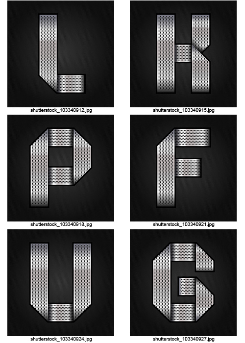 Amazing SS - Metallic Chromium Alphabet, 38xEPS