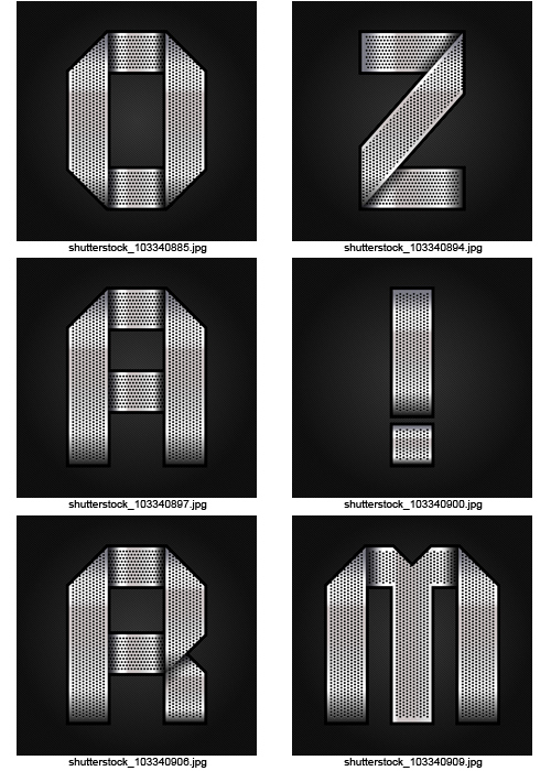 Amazing SS - Metallic Chromium Alphabet, 38xEPS