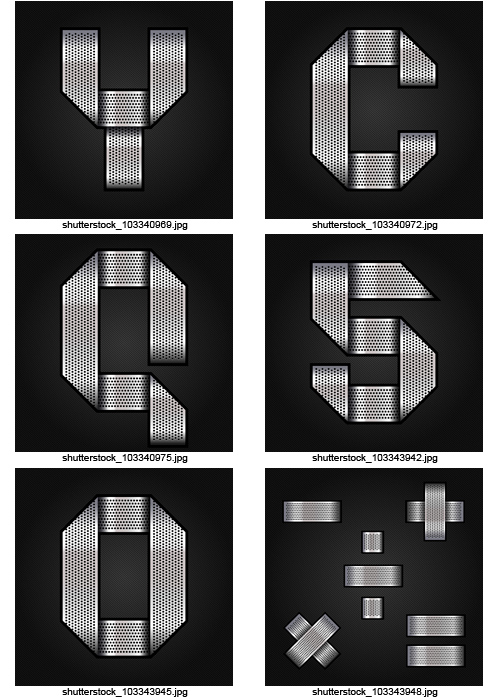 Amazing SS - Metallic Chromium Alphabet, 38xEPS