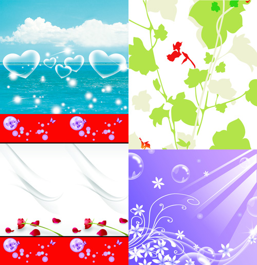 Summer floral backgrounds pack 3