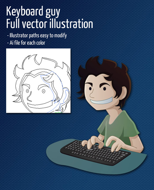 Keyboard Guy Vector