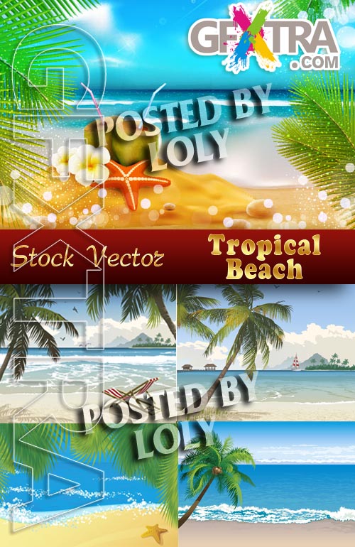 Tropical Beach - Stock Vector