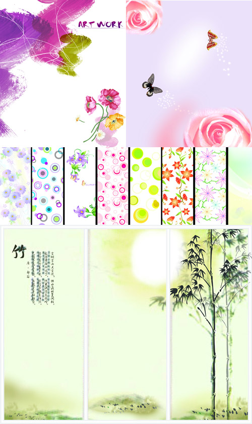 Summer floral backgrounds pack 5