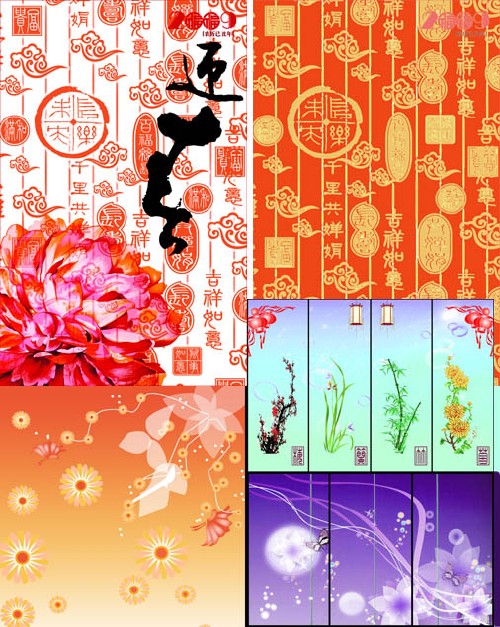 Summer floral backgrounds pack 6