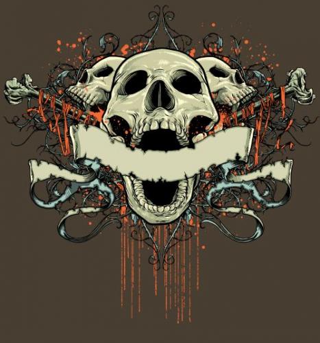 T-Shirt Skull Designs I, 10xEPS