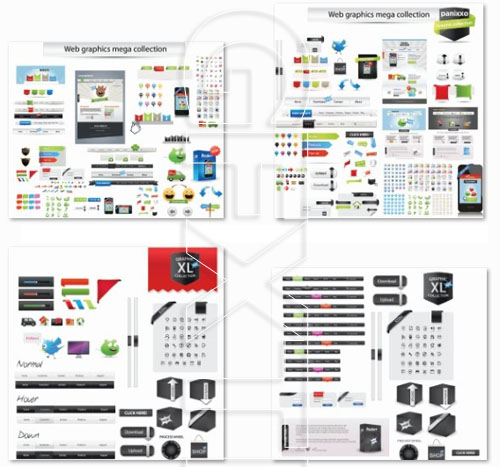 Web Graphics Mega Collection: Icons, Banners and Menus 22xEPS