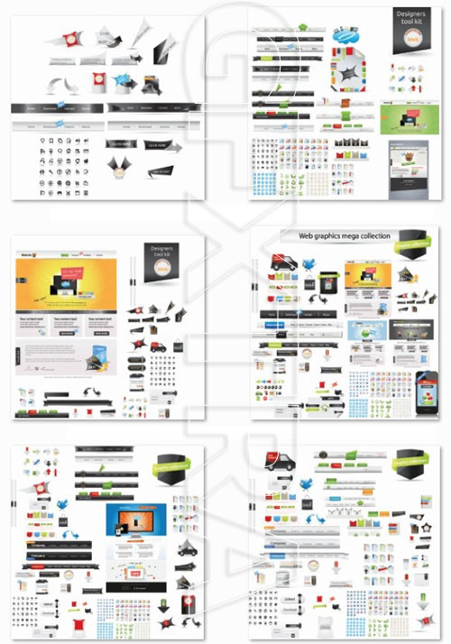 Web Graphics Mega Collection: Icons, Banners and Menus 22xEPS