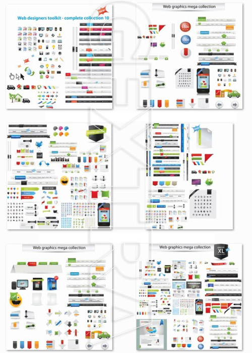 Web Graphics Mega Collection: Icons, Banners and Menus 22xEPS