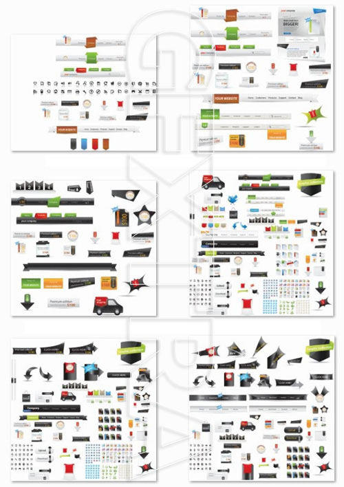 Web Graphics Mega Collection: Icons, Banners and Menus 22xEPS